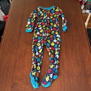 Space-Themed One Piece Footie Cotton Pajamas